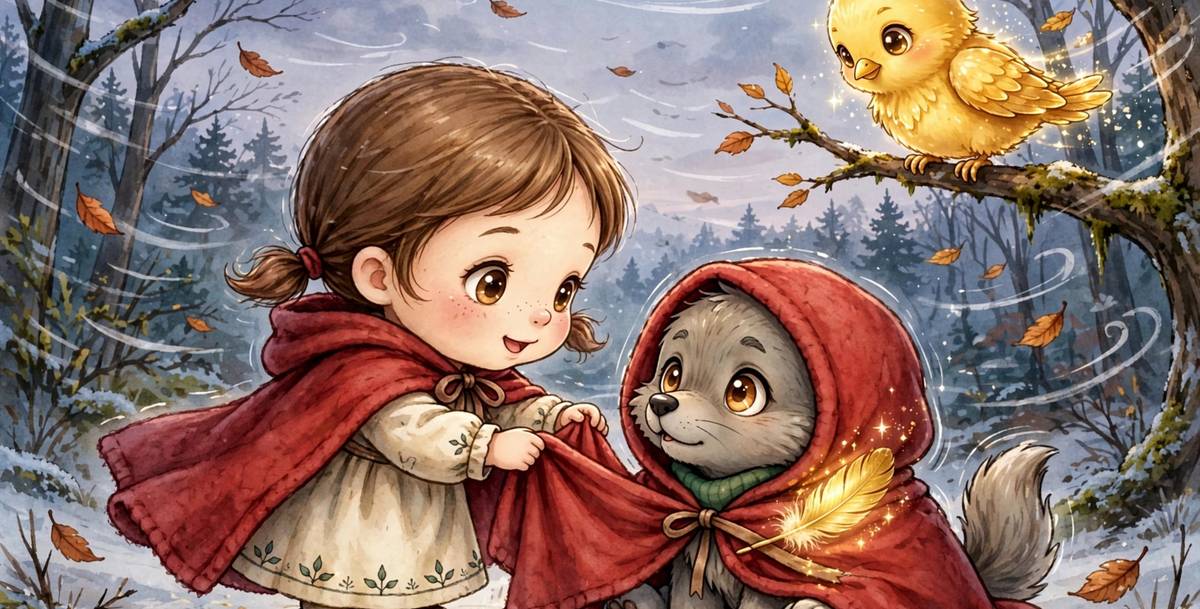 Sample spread from Rotkäppchen and the Golden Feather