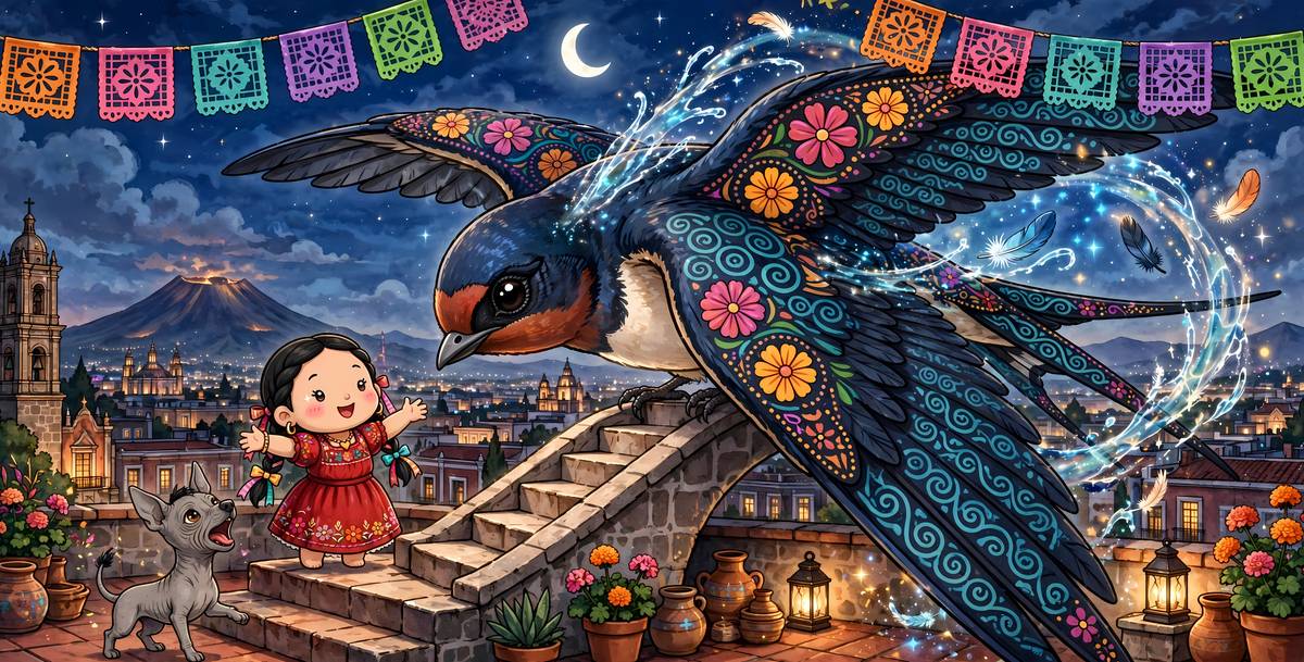 Sample spread from The Secret of the Golondrina