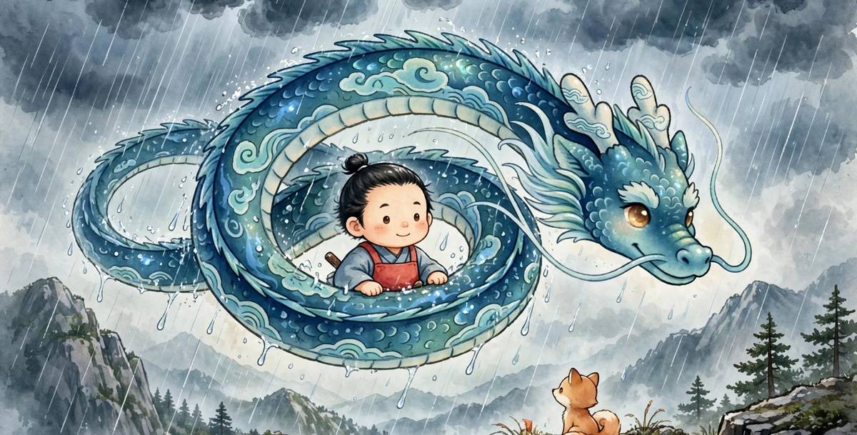 Sample spread from Kintarō and the Carp That Climbed the Sky
