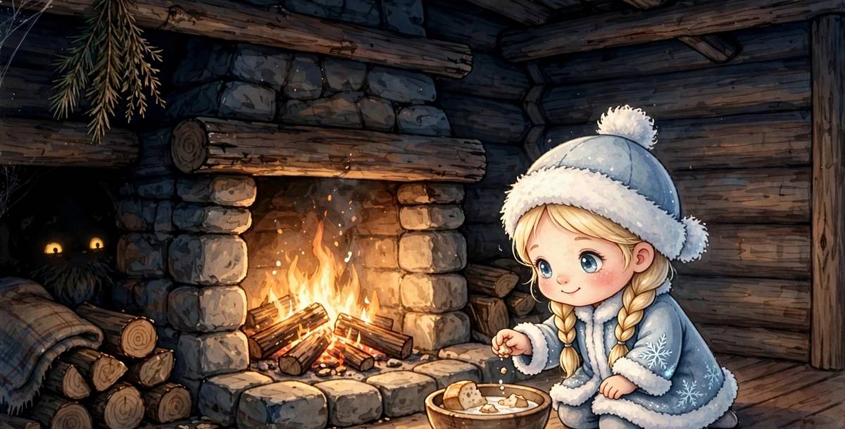 Sample spread from The Feather in the Snow